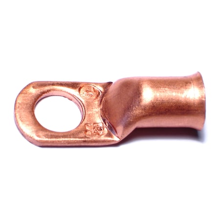 Midwest Fastener One-Hole Compression Lug, 2/0 AWG Max, Standard Barrel, Copper, None, 4 PK 70592